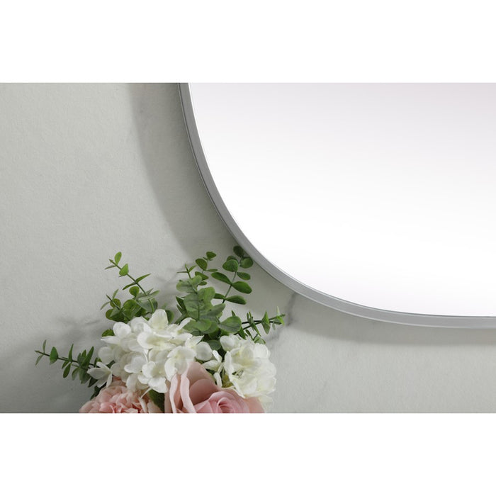 Elegant Decor Brynn Metal Frame Oval Mirror 24X36", Silver