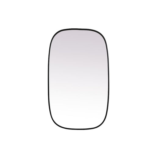 Elegant Decor Brynn Metal Frame Oval Mirror 24X40", Black