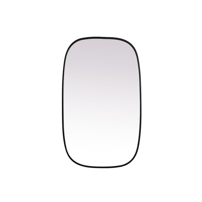 Elegant Decor Brynn Metal Frame Oval Mirror 24X40", Black