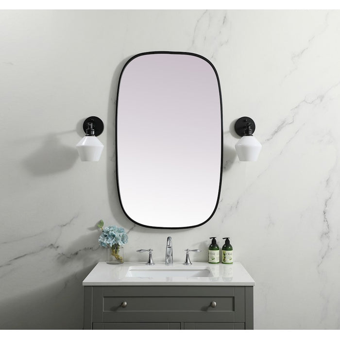 Elegant Decor Brynn Metal Frame Oval Mirror 24X40", Black