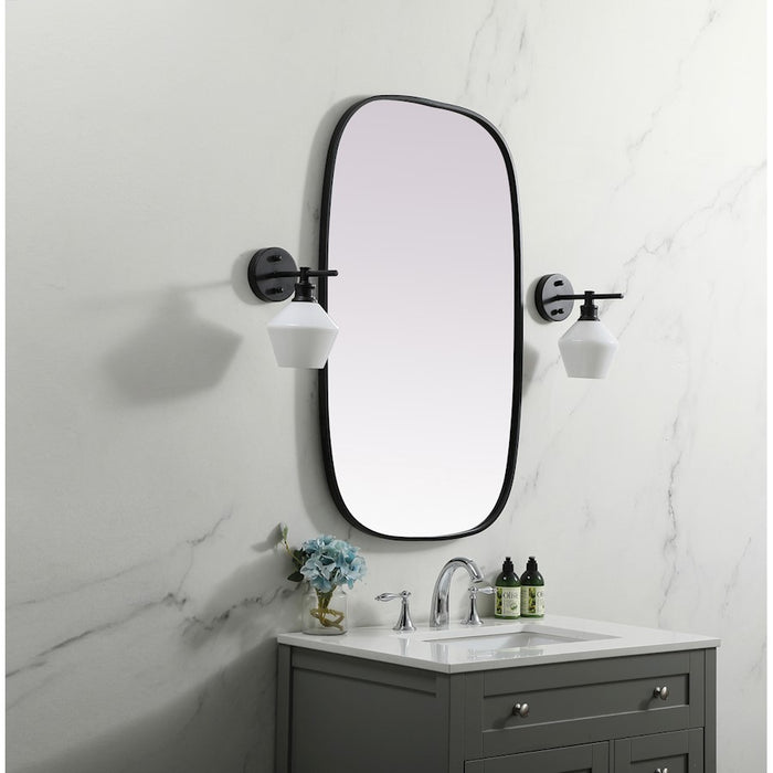 Elegant Decor Brynn Metal Frame Oval Mirror 24X40", Black