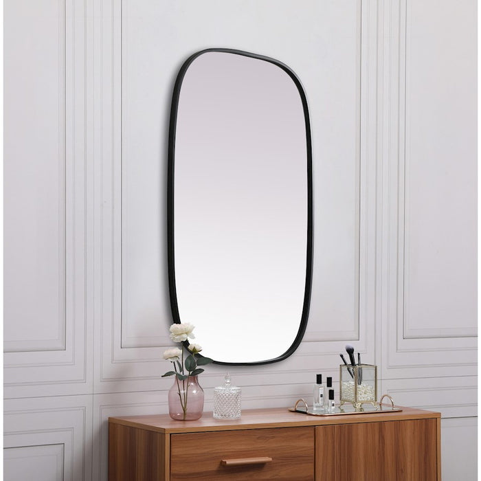 Elegant Decor Brynn Metal Frame Oval Mirror 24X40", Black