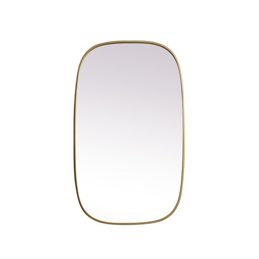 Elegant Decor Brynn Metal Frame Oval Mirror 24X40", Brass