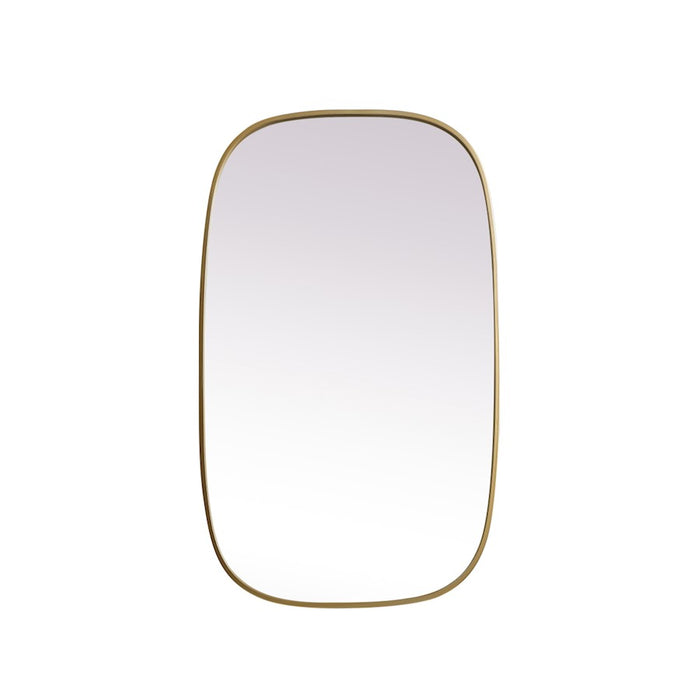 Elegant Decor Brynn Metal Frame Oval Mirror 24X40", Brass