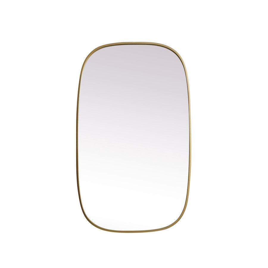 Elegant Decor Brynn Metal Frame Oval Mirror 24X40", Brass