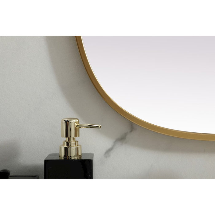 Elegant Decor Brynn Metal Frame Oval Mirror 24X40", Brass