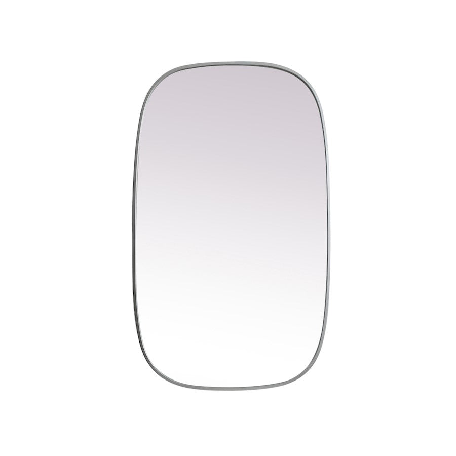 Elegant Decor Brynn Metal Frame Oval Mirror 24X40", Silver
