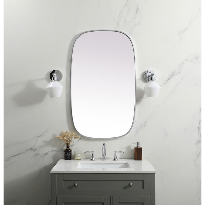 Elegant Decor Brynn Metal Frame Oval Mirror 24X40", Silver