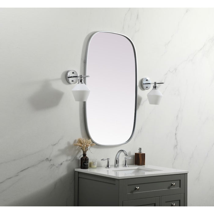 Elegant Decor Brynn Metal Frame Oval Mirror 24X40", Silver