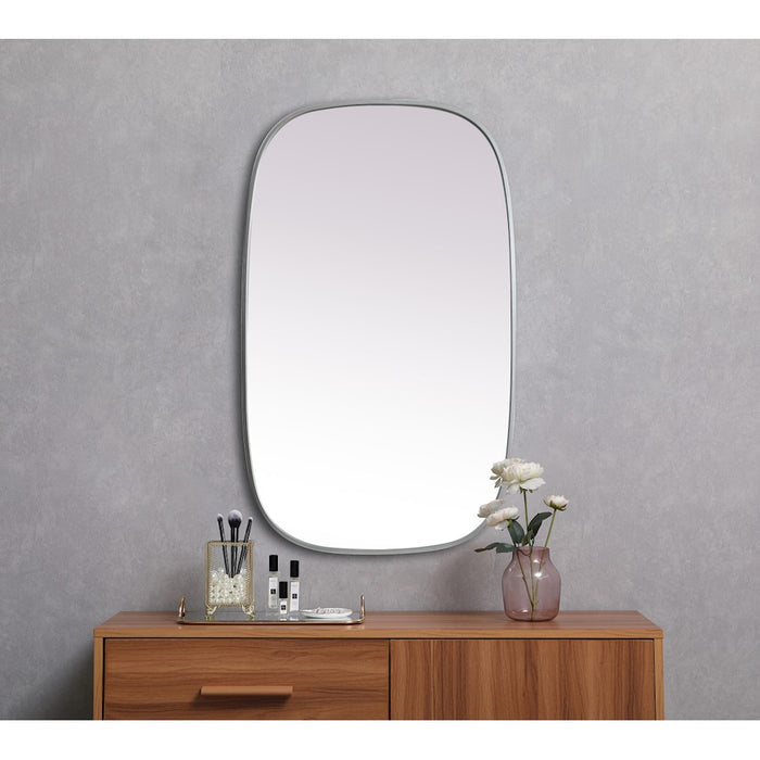 Elegant Decor Brynn Metal Frame Oval Mirror 24X40", Silver
