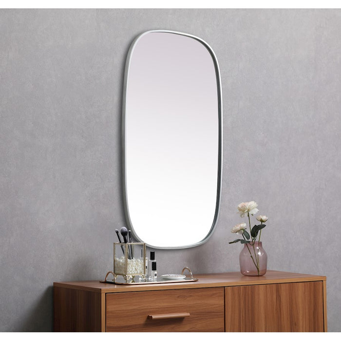 Elegant Decor Brynn Metal Frame Oval Mirror 24X40", Silver