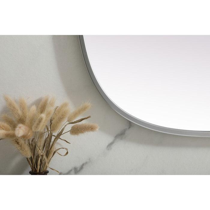 Elegant Decor Brynn Metal Frame Oval Mirror 24X40", Silver