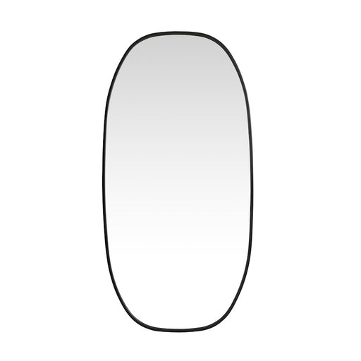 Elegant Decor Brynn Metal Frame Oval Mirror 24X48", Black