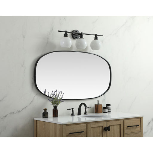 Elegant Decor Brynn Metal Frame Oval Mirror 24X48", Black