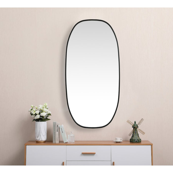 Elegant Decor Brynn Metal Frame Oval Mirror 24X48", Black
