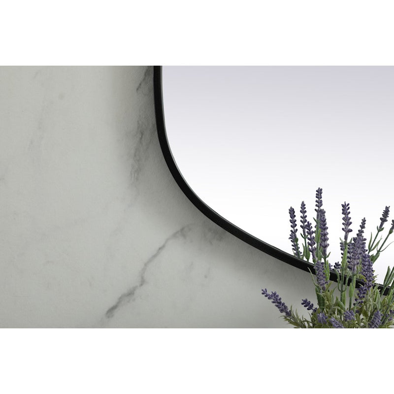 Elegant Decor Brynn Metal Frame Oval Mirror 24X48", Black