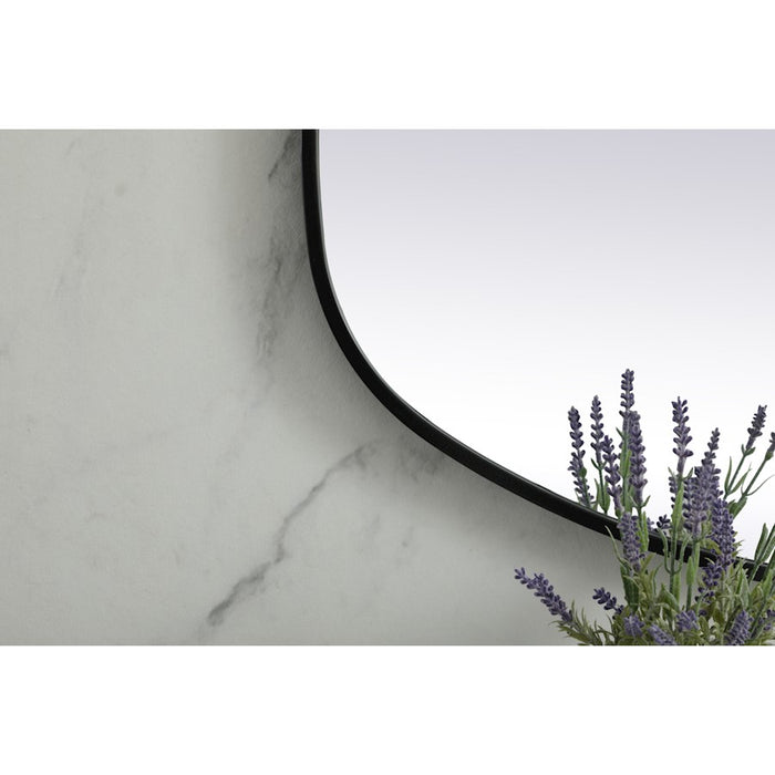 Elegant Decor Brynn Metal Frame Oval Mirror 24X48", Black