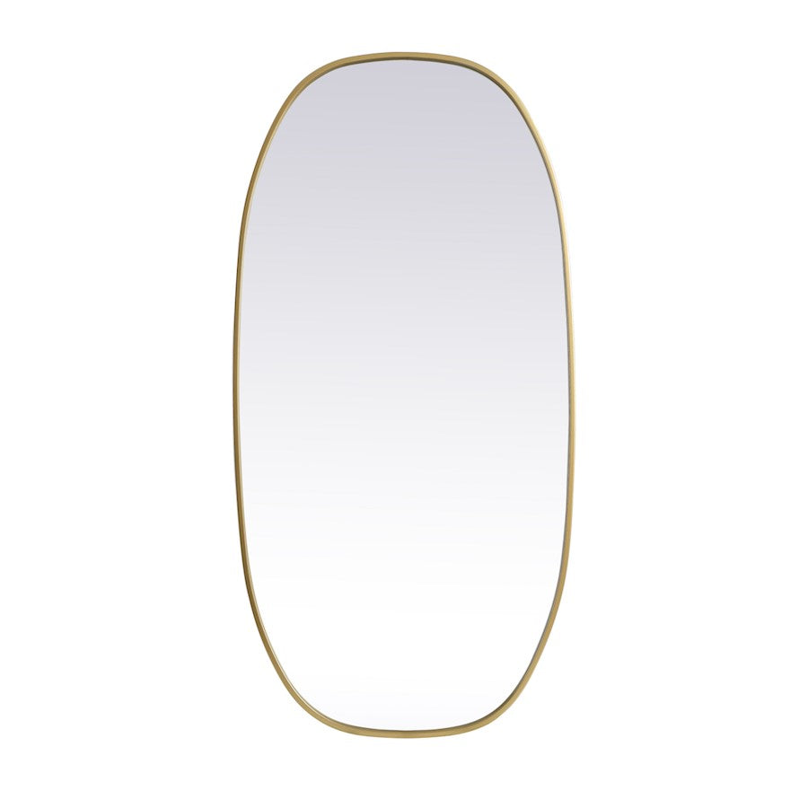 Elegant Decor Brynn Metal Frame Oval Mirror 24X48", Brass
