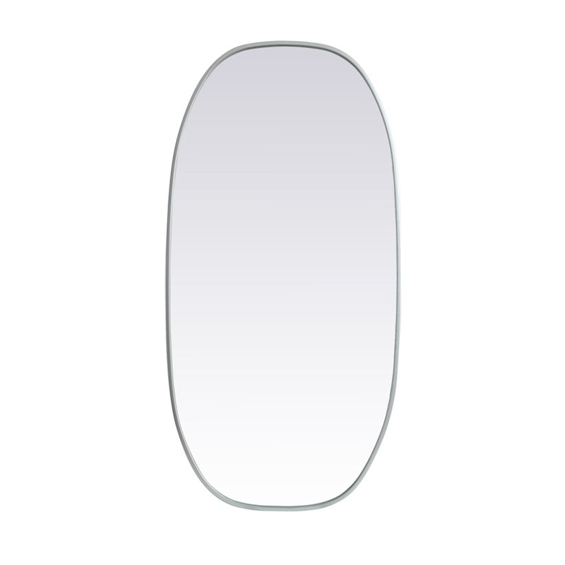 Elegant Decor Brynn Metal Frame Oval Mirror 24X48", Silver