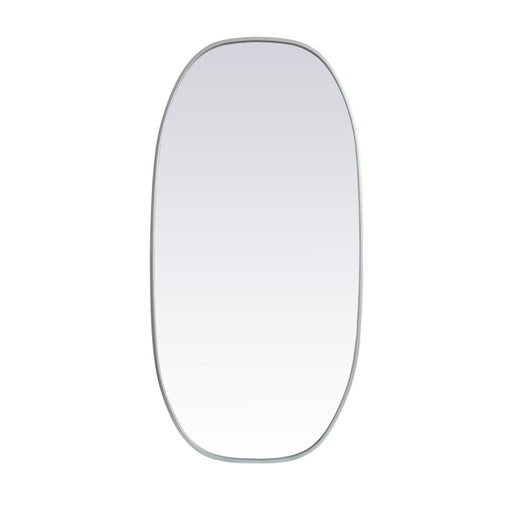 Elegant Decor Brynn Metal Frame Oval Mirror 24X48", Silver