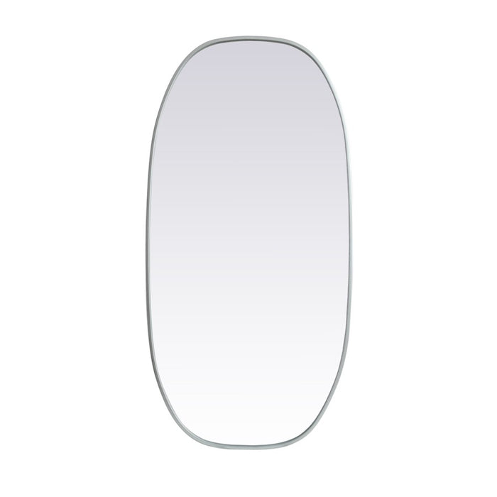Elegant Decor Brynn Metal Frame Oval Mirror 24X48", Silver