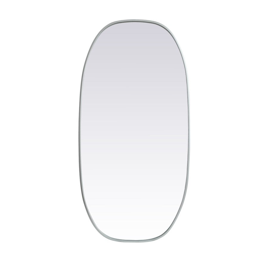 Elegant Decor Brynn Metal Frame Oval Mirror 24X48", Silver