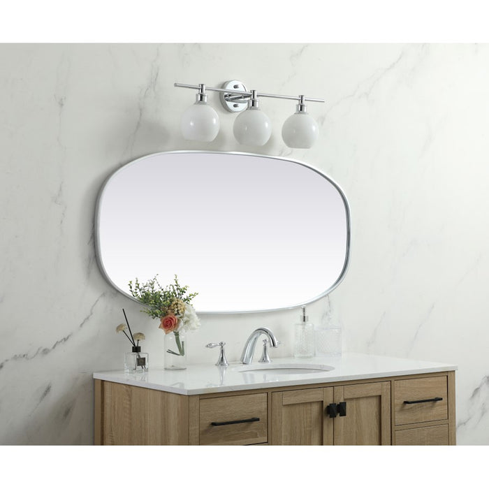 Elegant Decor Brynn Metal Frame Oval Mirror 24X48", Silver