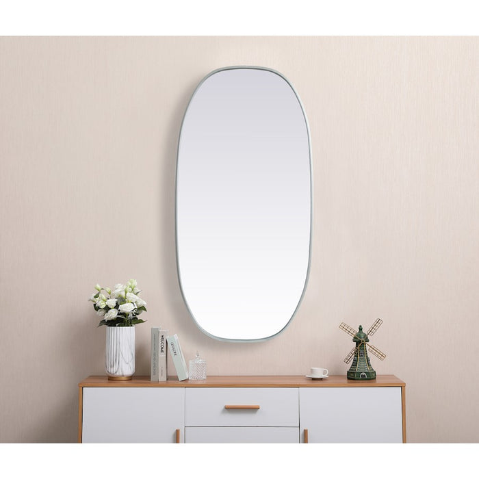 Elegant Decor Brynn Metal Frame Oval Mirror 24X48", Silver