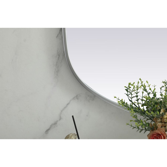 Elegant Decor Brynn Metal Frame Oval Mirror 24X48", Silver
