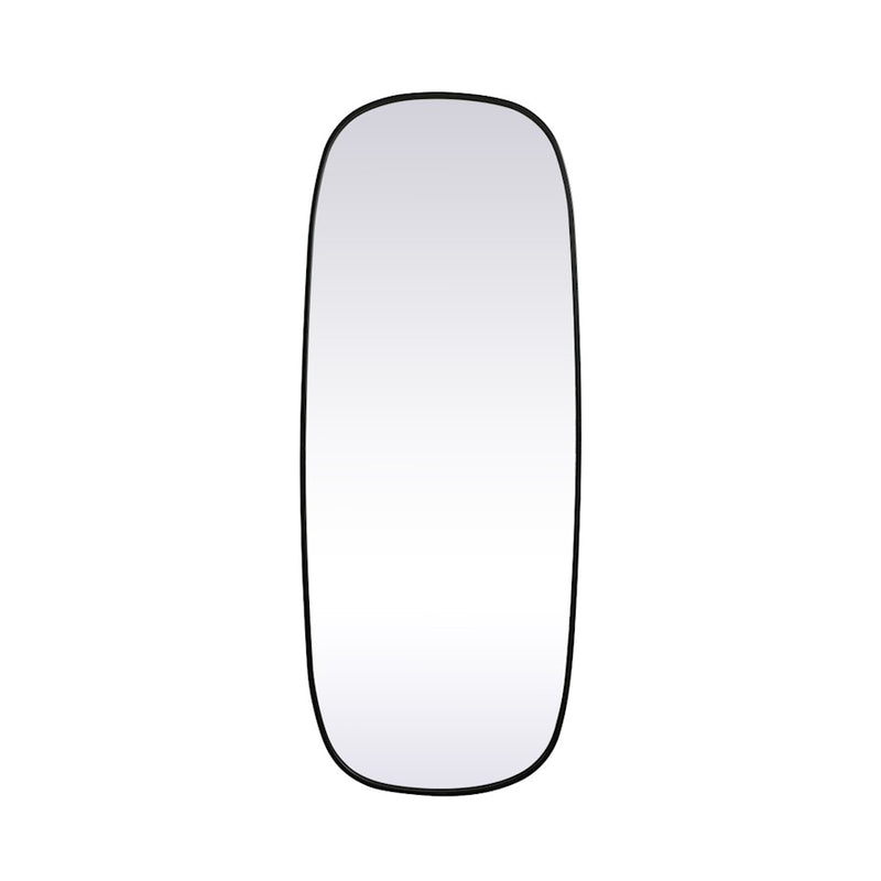 Elegant Decor Brynn Metal Frame Oval Mirror 24X60", Black