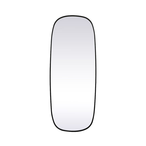 Elegant Decor Brynn Metal Frame Oval Mirror 24X60", Black