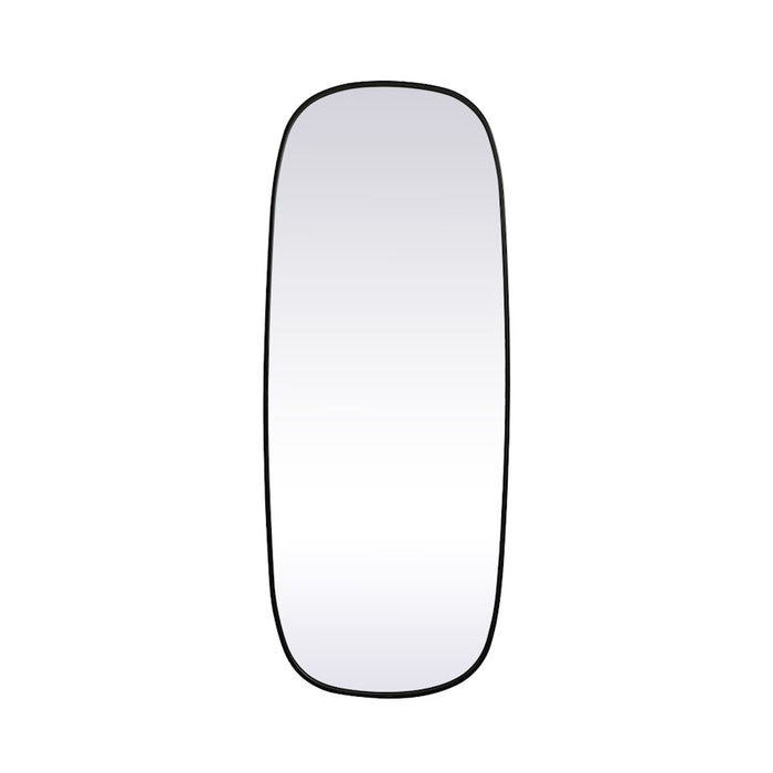 Elegant Decor Brynn Metal Frame Oval Mirror 24X60", Black