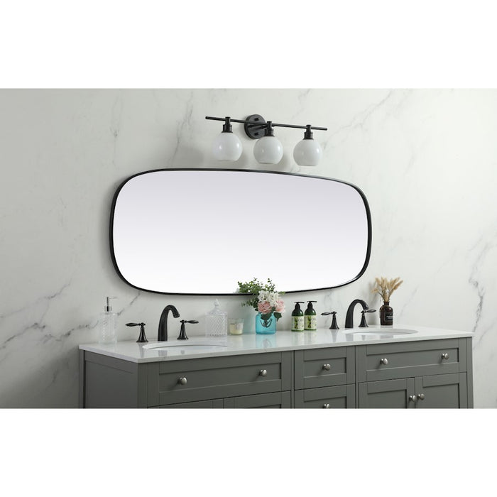 Elegant Decor Brynn Metal Frame Oval Mirror 24X60", Black