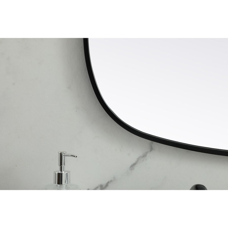 Elegant Decor Brynn Metal Frame Oval Mirror 24X60", Black