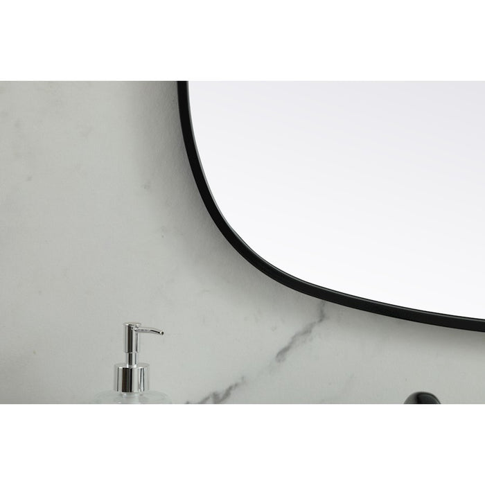 Elegant Decor Brynn Metal Frame Oval Mirror 24X60", Black
