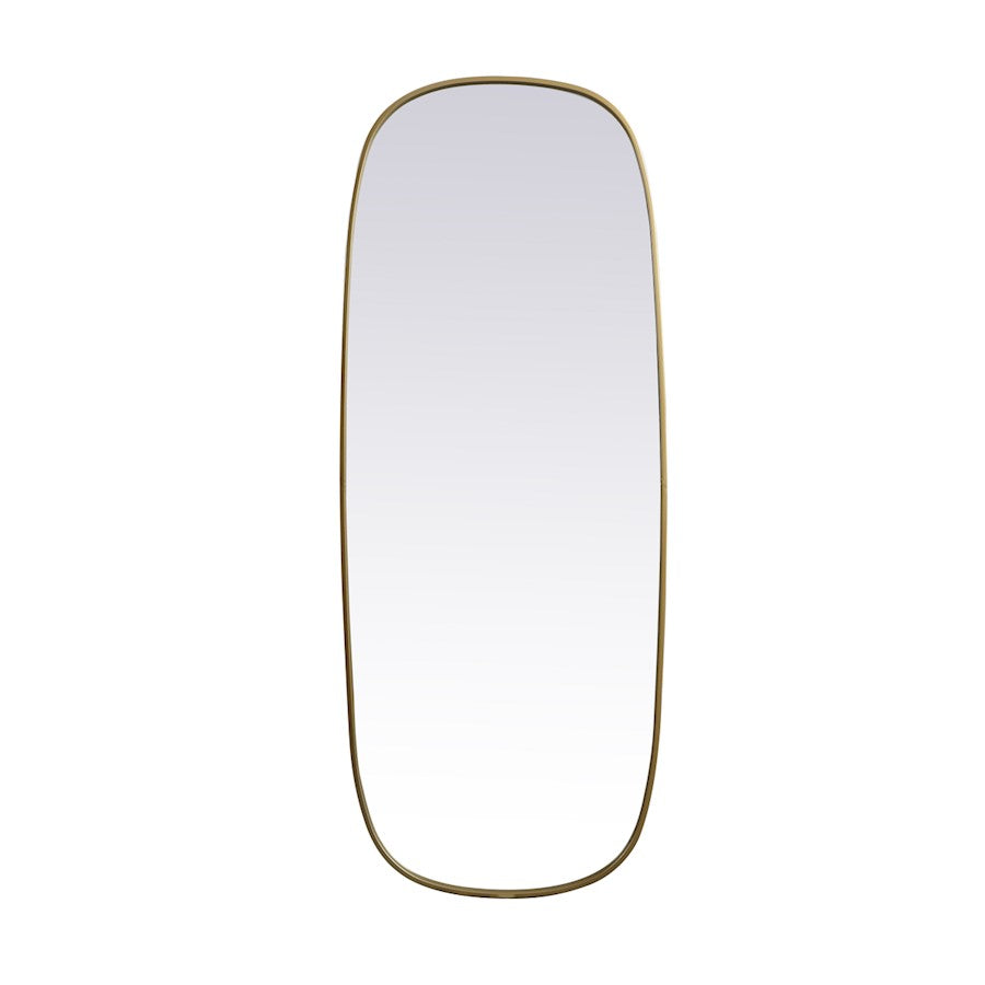 Elegant Decor Brynn Metal Frame Oval Mirror 24X60", Brass