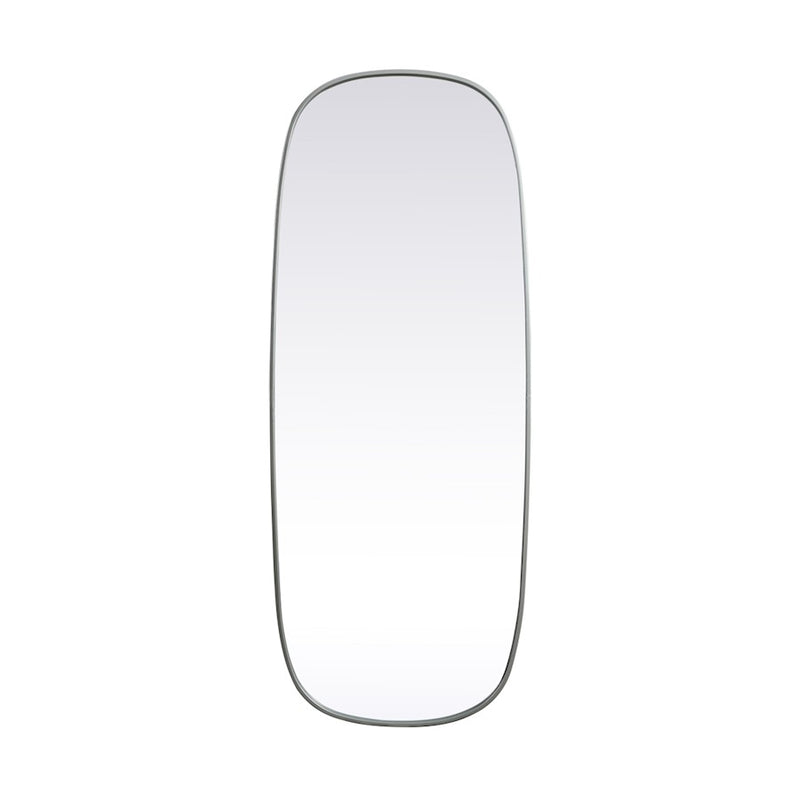 Elegant Decor Brynn Metal Frame Oval Mirror 24X60", Silver