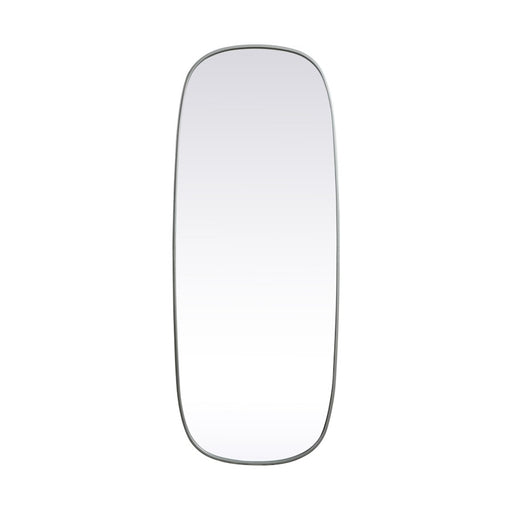 Elegant Decor Brynn Metal Frame Oval Mirror 24X60", Silver