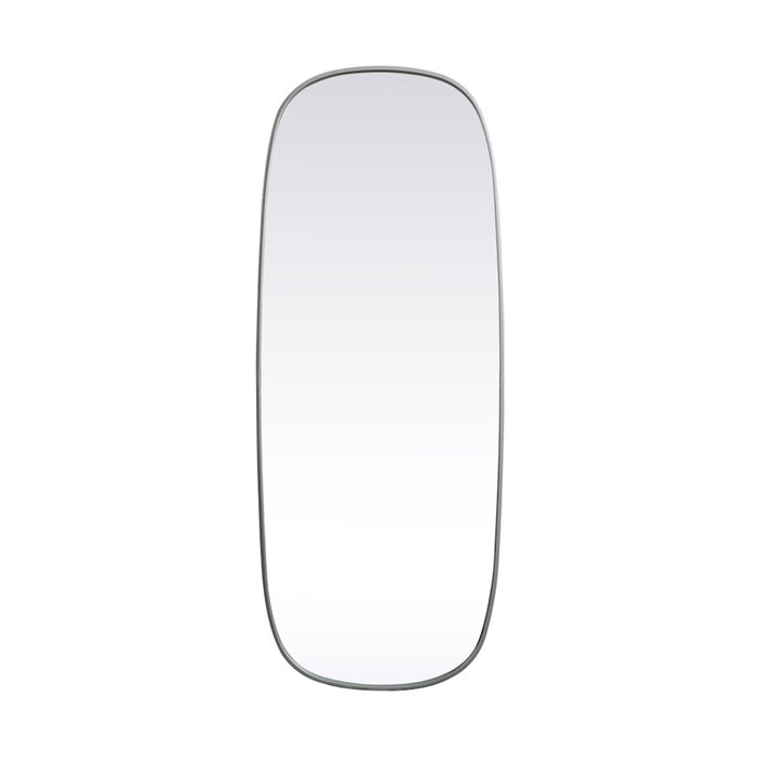 Elegant Decor Brynn Metal Frame Oval Mirror 24X60", Silver
