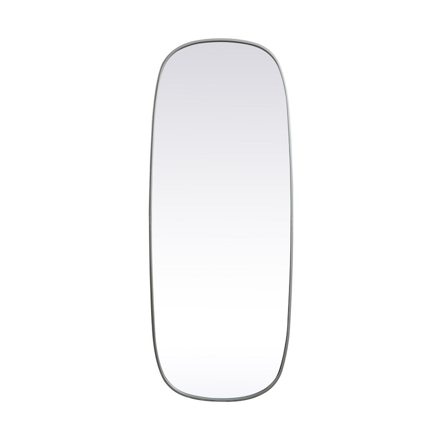 Elegant Decor Brynn Metal Frame Oval Mirror 24X60", Silver
