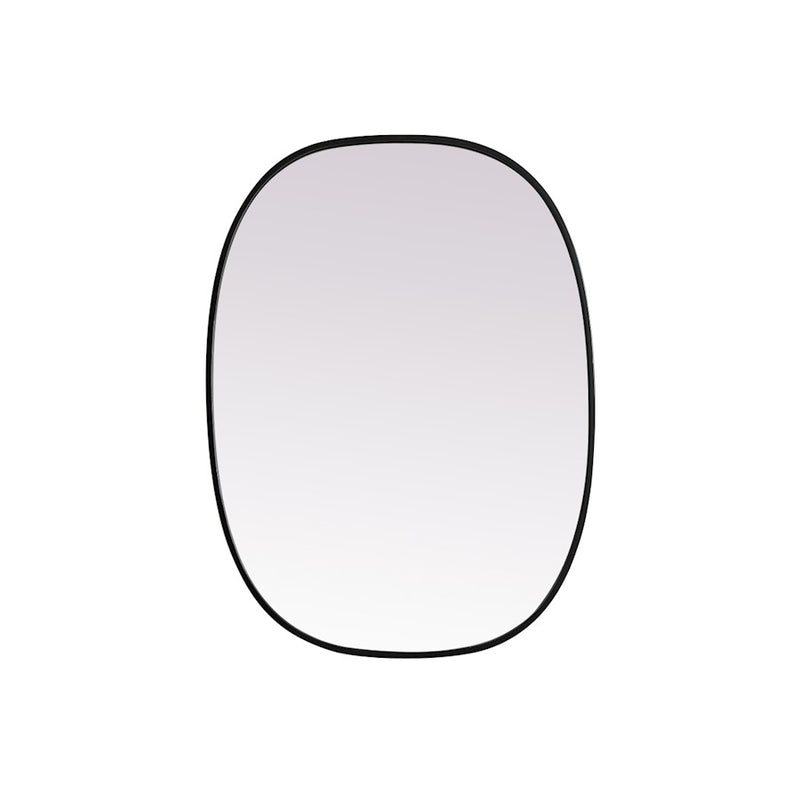 Elegant Decor Brynn Metal Frame Oval Mirror 27X36", Black