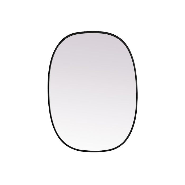 Elegant Decor Brynn Metal Frame Oval Mirror 27X36", Black