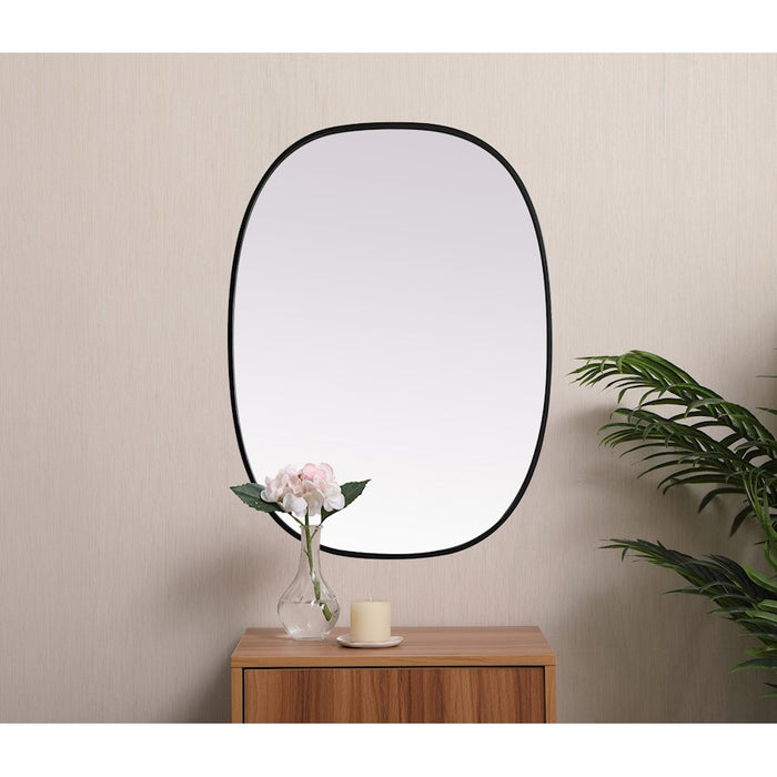 Elegant Decor Brynn Metal Frame Oval Mirror 27X36", Black