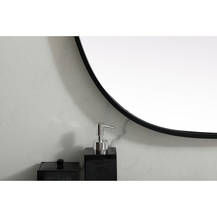 Elegant Decor Brynn Metal Frame Oval Mirror 27X36", Black