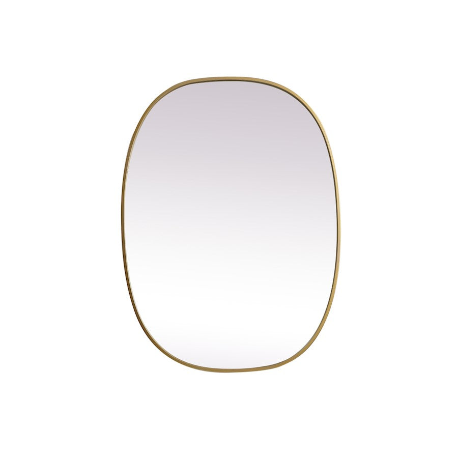 Elegant Decor Brynn Metal Frame Oval Mirror 27X36", Brass