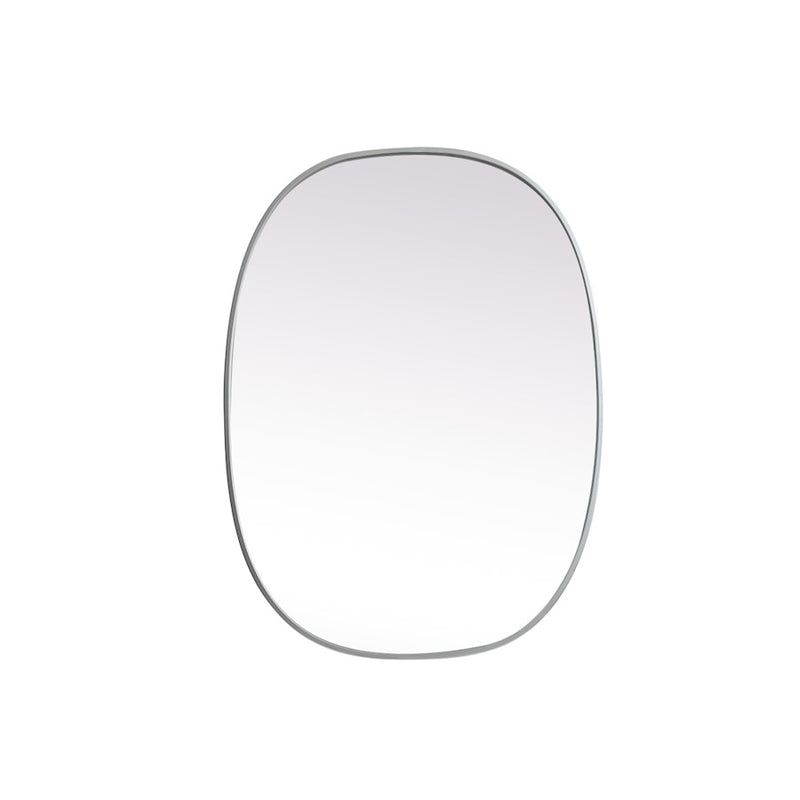 Elegant Decor Brynn Metal Frame Oval Mirror 27X36", Silver