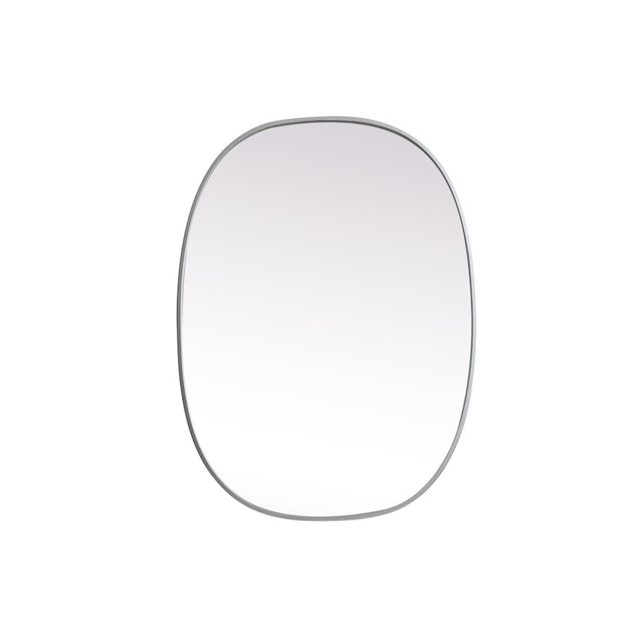 Elegant Decor Brynn Metal Frame Oval Mirror 27X36", Silver