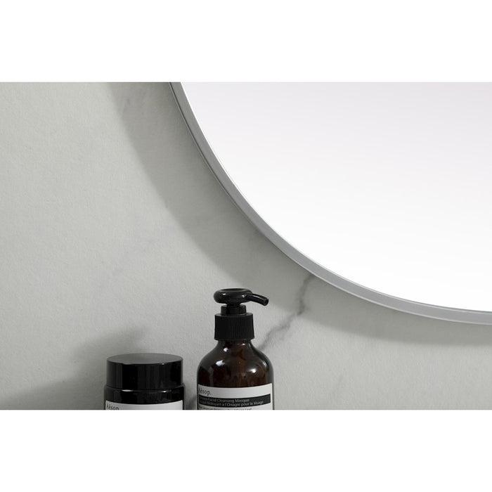 Elegant Decor Brynn Metal Frame Oval Mirror 27X36", Silver