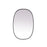 Elegant Decor Brynn Metal Frame Oval Mirror 27X40", Black