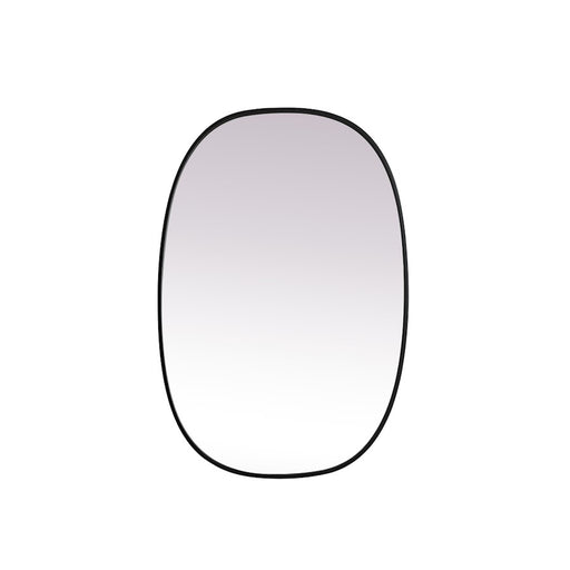 Elegant Decor Brynn Metal Frame Oval Mirror 27X40", Black